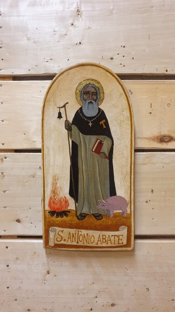 Pannello con Sant'Antonio di legno di pioppo