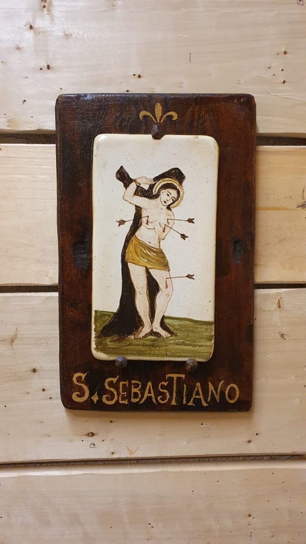 San Sebastiano ceramica su legno