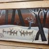 Pannello con i cervi nella neve 105x52 cm - immagine 4