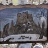 Pannello con uccellini e borgo di Rocca Calascio - immagine 4