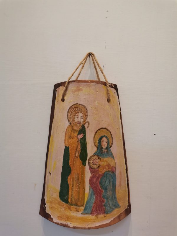 Tegolino di ceramica con la Natività