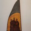 Pannello scaglia di legno antico con tre Fratini - immagine 3