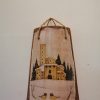 Tegolino di ceramica con Borgo Medievale e Uccellini nella neve - immagine 2