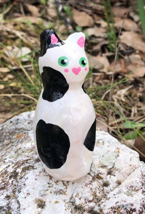 Gattino di ceramica bianco e nero